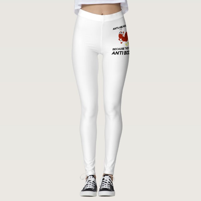 ANTS HEALTHY ANTI BODIES JOKE CARTOON LEGGINGS (Front)