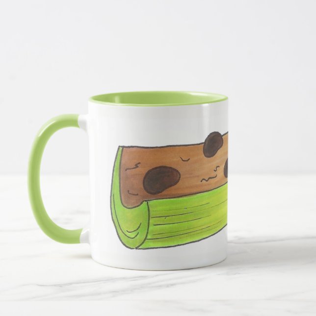 Ants on a Log Celery Raisins Peanut Butter Picnic Mug (Left)