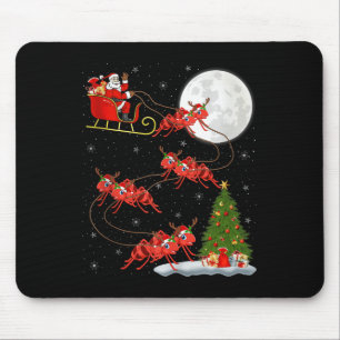 Ants Santa Sleigh Flying Funny Magical Christmas T Mouse Pad