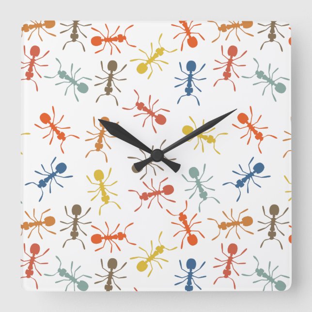 Ants Square Wall Clock (Front)