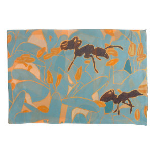 Ants with Blue flowers Autralian Flora Pillowcase