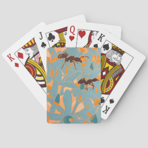 Ants with Blue flowers Autralian Flora Playing Cards