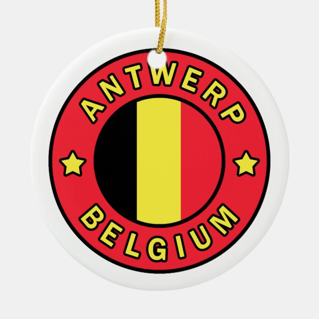 Antwerp Belgium Ceramic Ornament (Front)
