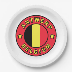 Antwerp Belgium Paper Plate