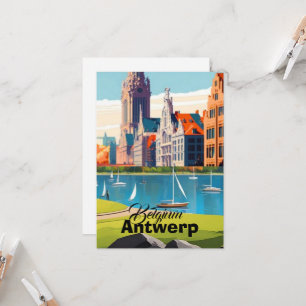 Antwerp Belgium Travel Art postcard, Belgium Trave