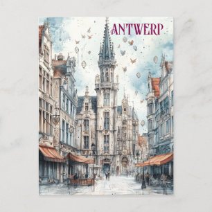 Antwerp Belgium Travel Postcard