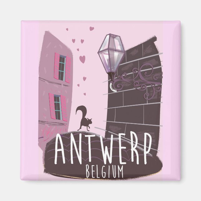 Antwerp, Belgium Travel poster Magnet (Front)