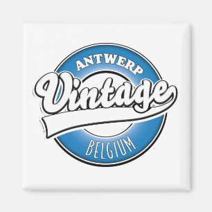 Antwerp belgium vintage logo magnet
