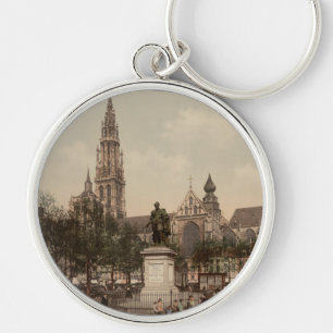 Antwerp Catherdral, Antwerp, Belgium Keychain