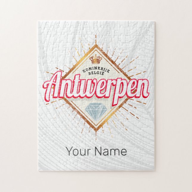 Antwerp Flanders Belgium Retro Vintage Souvenir Jigsaw Puzzle (Vertical)