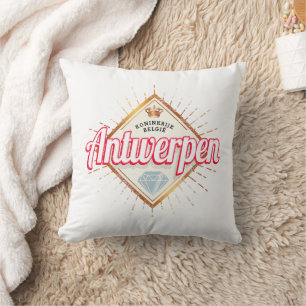 Antwerp Flanders Belgium Retro Vintage Souvenir Throw Pillow