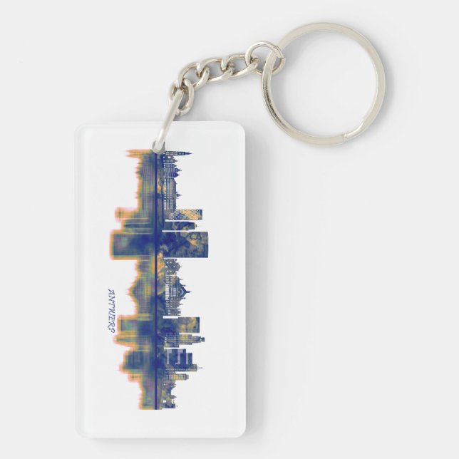 Antwerp Skyline Keychain (Back)