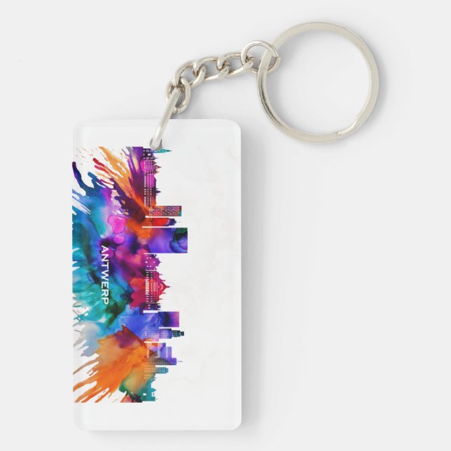 Antwerp Skyline Keychain (Back)