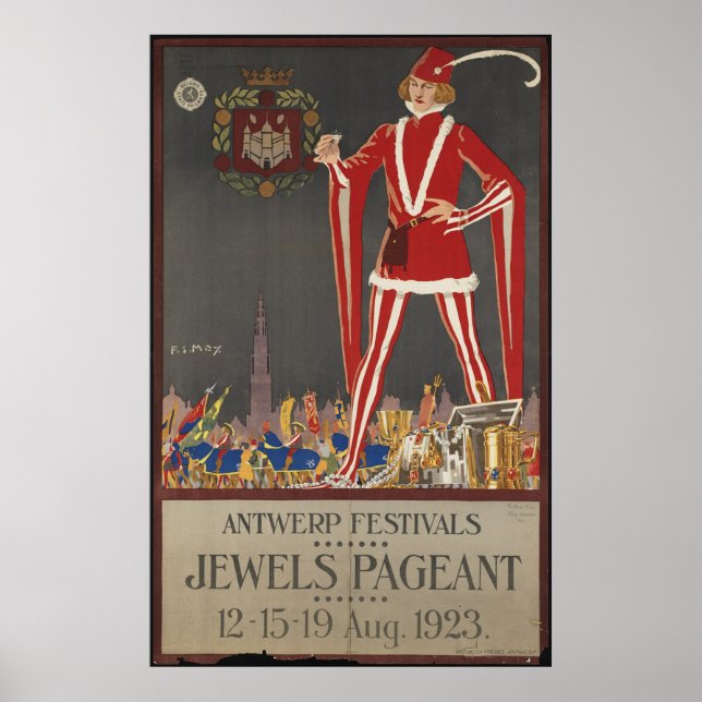 Antwerp Vintage Travel Poster Ad Retro Prints (Front)