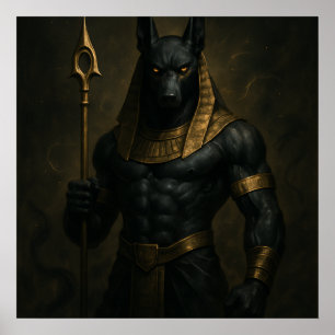 Anubis Ancienne affiche de Dieu égyptien