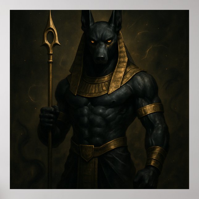 Anubis Ancienne affiche de Dieu égyptien (Devant)