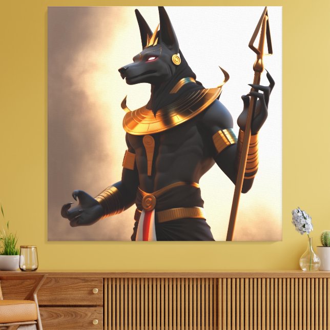 Anubis Ancient Egyptian God Afterlife Picture 10 Canvas Print (Insitu(LivingRoom))