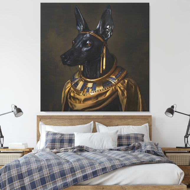 Anubis Ancient Egyptian God Afterlife Picture 14 Canvas Print (Insitu(Bedroom))