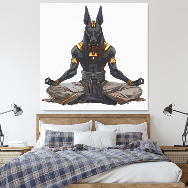 Anubis Ancient Egyptian God Afterlife Picture 6 Canvas Print (Insitu(Bedroom))