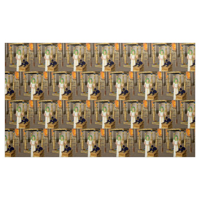 Anubis, ancient Egyptian god Fabric (Yard)