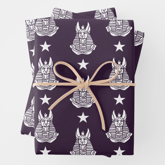 Anubis Ancient Egyptian God Wrapping Paper Sheet (In situ)