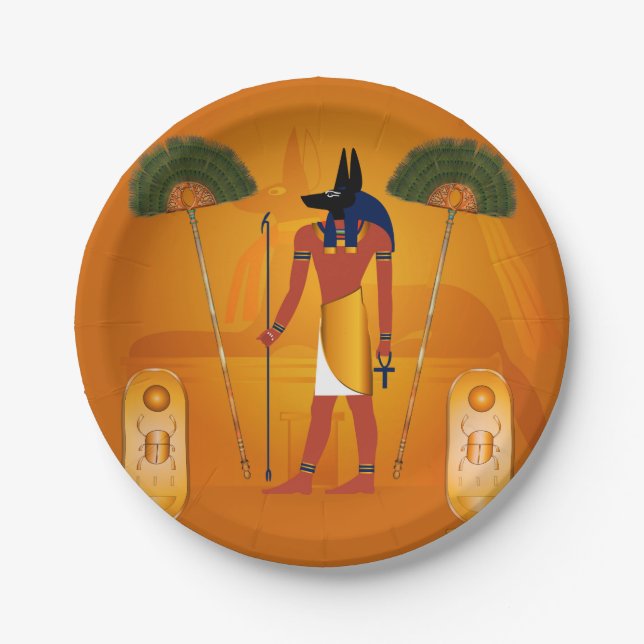 Anubis, ancient Egyptian Paper Plate (Front)