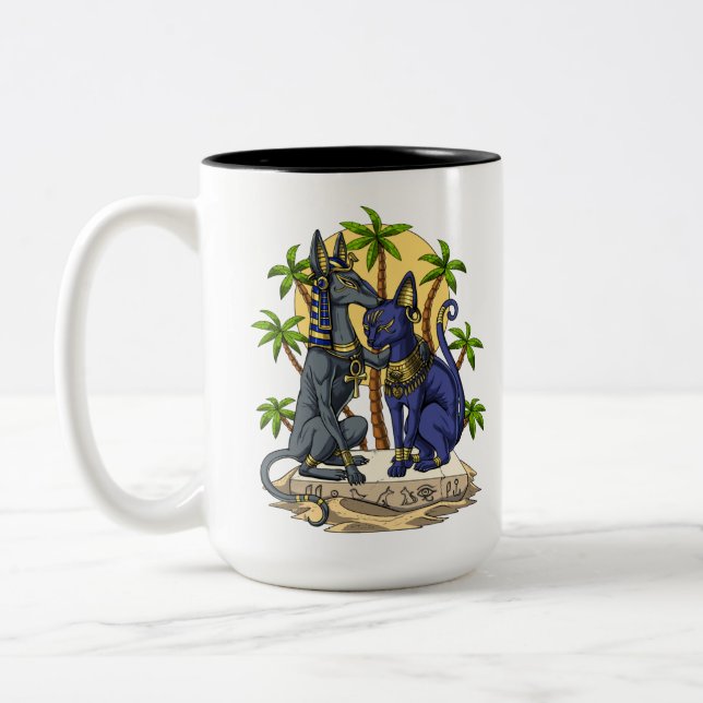 Anubis Bastet Two-Tone Coffee Mug (Left)