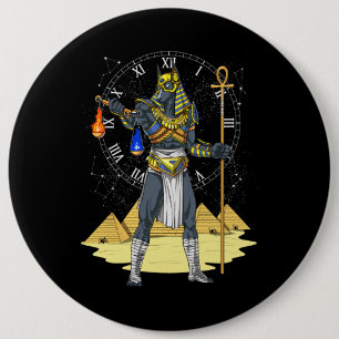 Anubis Egyptian God Ancient Ankh Mythology 6 Inch Round Button