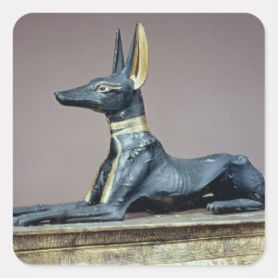 Anubis, Egyptian god of the dead from a chest Square Sticker