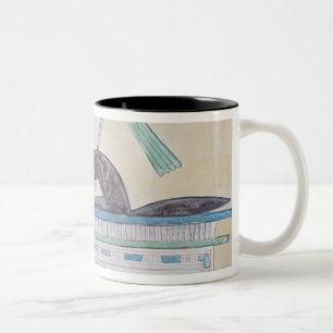 Anubis, Egyptian god of the dead Two-Tone Coffee Mug