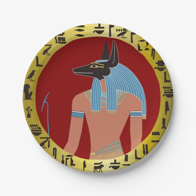 Anubis, Egyptian God Paper Plate (Front)