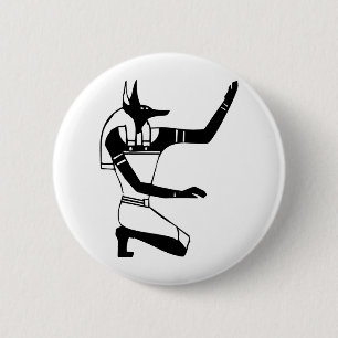 Anubis, Egyptian hieroglyph 2 Inch Round Button