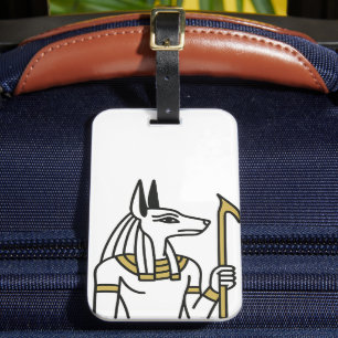 Anubis Egyptian Line Art Luggage Tag