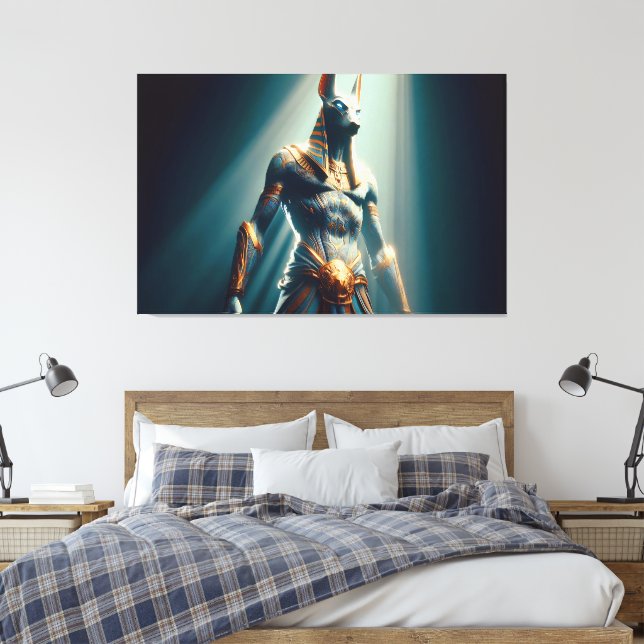 Anubis Egyptian Wall Art Canvas Print Picture 8 (Insitu(Bedroom))