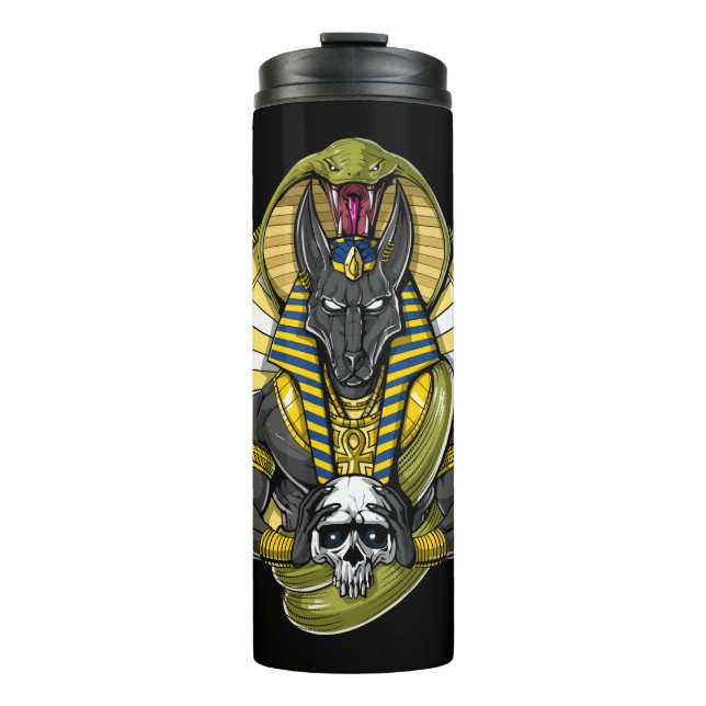 Anubis Egyptian Wolf God Thermal Tumbler (Front)