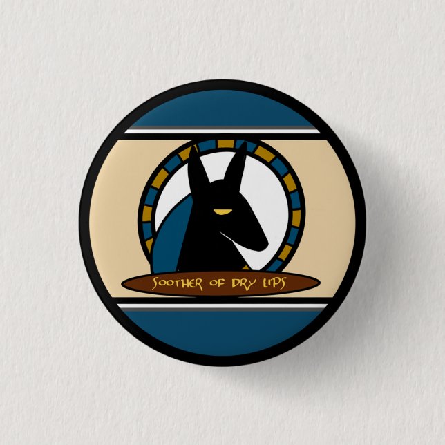 Anubis Lip Balm 1 Inch Round Button (Front)