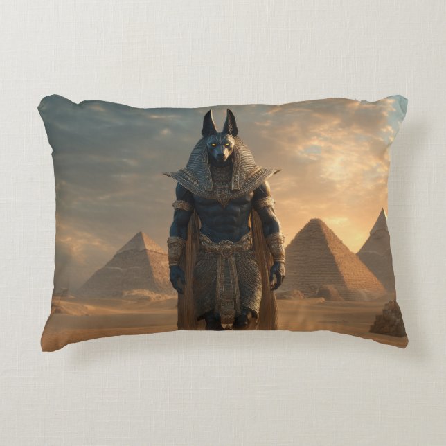 Anubis Mythology Pillow – Egyptian God Home Decor (Front)