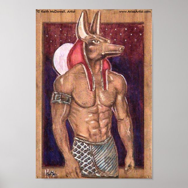 Anubis on wood: www.AriesArtist.com Poster (Front)