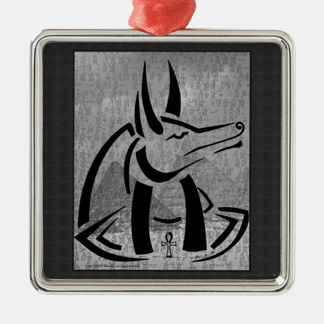 Anubis Premium Square Ornament (Front)