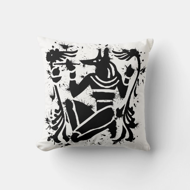 Anubis Stamp Throw Pillow (Front)