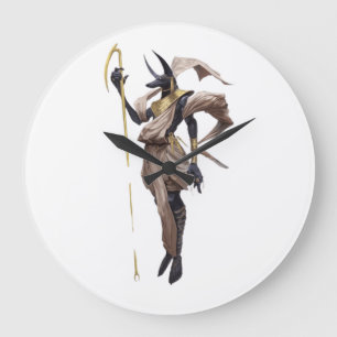 Anubis, the ancient god of the dead large clock