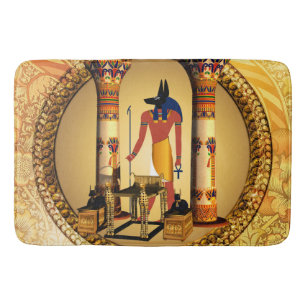 Anubis the egyptian god bath mat