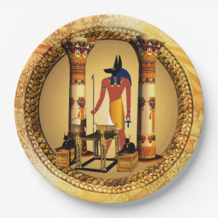 Anubis the egyptian god paper plate