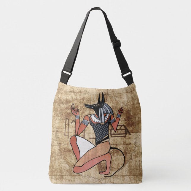 Anubis The Guardian Egyptian Crossbody Bag (Front)