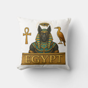 Anubis & Thoth Egyptian Symbols - Throw Pillow