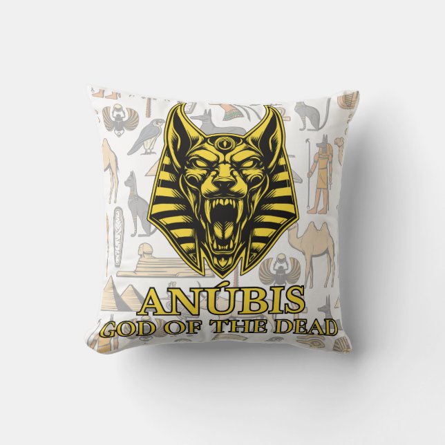 anubis throw pillow (Front)