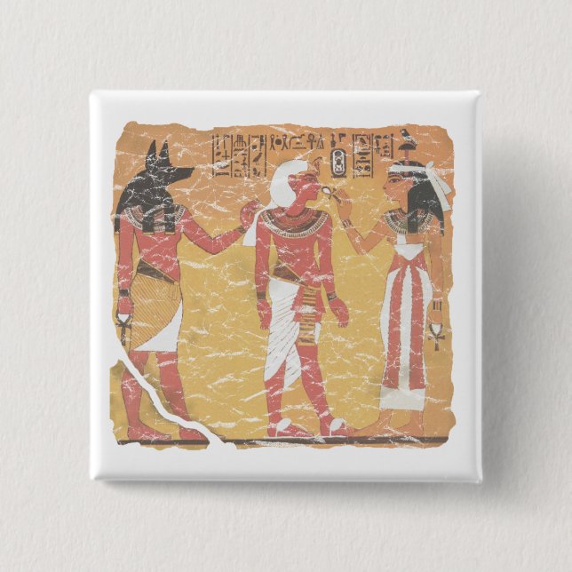 Anubis, Tut, Osiris 2 Inch Square Button (Front)
