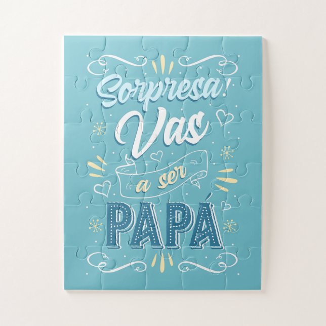 Anuncio de Embarazo Artístico Azul Jigsaw Puzzle (Vertical)