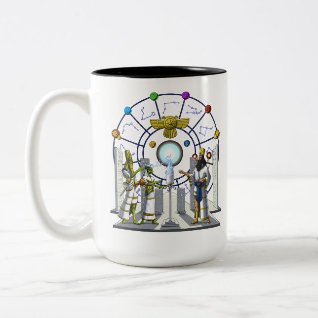 Anunnaki Aliens Two-Tone Coffee Mug (Left)