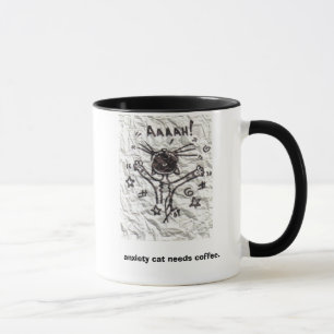 Anxiety cat needs coffee. mug